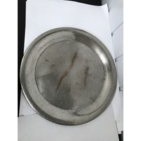 Тарелка, поднос D 30 см  Никелированная латунь