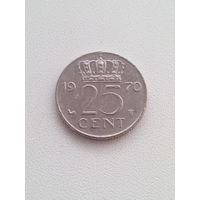 25 центов 1970 г. Нидерланды.