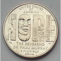 США 25 центов (квотер) 2024 г. Паули Мюррей. Двор S