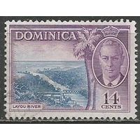 Доминика. Король Георг VI. Речной пейзаж. 1951г. Mi#127.