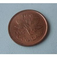1 цент Канада 2006 г.в. Без отметки монетного двора. Не магнитная.