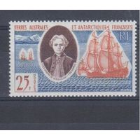 [1649] Французская Антарктика 1960. Корабли,парусники. Одиночный выпуск. MH. Кат.35 е.