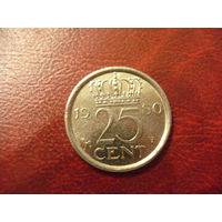 25 центов 1980 год Нидерланды