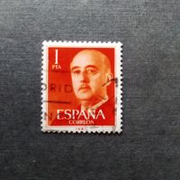 Марка Испания 1955 год. Генерал Франко