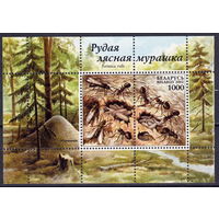 Беларусь 2002 Рыжий лесной муравей блок + марка (5)