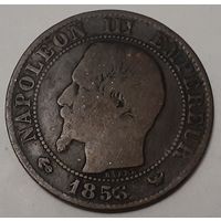 Франция 5 сантимов, 1856 Отметка монетного двора: "W" - Лилль (15-5-19)