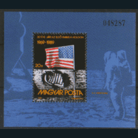 ВЕН. М. Номерной блок 204. 1989. 20-летие высадки на луне. ЧиСт.