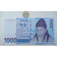 Werty71 Южная Корея 1000 вон 2007 UNC банкнота