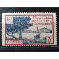 Новая Каледония 1928 колония Франции Дерево, лодка**