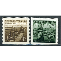 ЧССР Чехословакия 1951 655-656 Сельское хозяйство Трактор Коровы **\\3