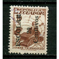 Эквадор - 1954 - Надпечатка ESCOLAR 20 Centavos на 30C. Zwangszuschlagsmarken - [Mi. 72z] - полная серия - 1 марка. Гашеная.  (LOT AL54)