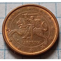 Литва 1 евроцент, 2017      ( 2-1-5 )