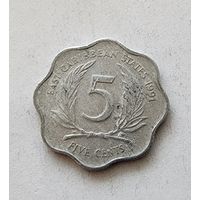 Восточные Карибы 5 центов, 1991