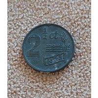 Нидерланды 2-1/2 цента, 1941 РЕДКАЯ