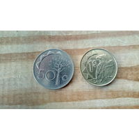 Намибия. 50 центов, 1 доллар 1993 г. (2 шт.).