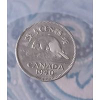 Канада 5 центов, 1940