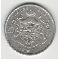Бельгия 20 франков 1932 года. BELGAS. Нечастая!