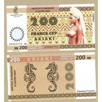 Французская Полинезия 200 франков 2018 ПРЕСС,читать описание