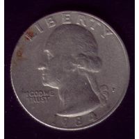 25 центов 1984 год США Р