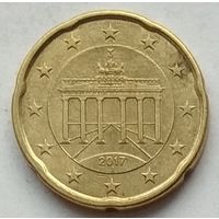 Германия 20 евроцентов 2017 г. J