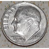 США 1 дайм, 1994 Roosevelt Dime Отметка монетного двора: "D" - Денвер (14-11-78)