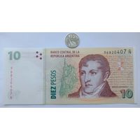 Werty71 Аргентина 10 песо 2003 UNC банкнота
