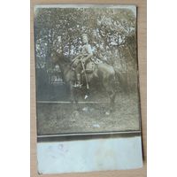 Фото ПМВ "Солдат на коне", до 1917 г.