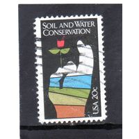 США. Ми-1680. "ОК" Сигнал руки с розой. Серия: Сохранение почвы и воды.1984.