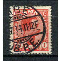 Дания - 1913/1915 - Король Кристиан X 10 Ore - [Mi.68] - 1 марка. Гашеная.  (Лот 77AX)