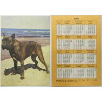 Карманный календарик 1991, Боксер