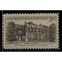 США 1956 Mi# 703 SC# 1081 (MNH**) Дом президента Бьюкенена, "Пшеничная земля", Ланкастер, штат Пенсильвания