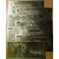 НОВИНКА! Золотые банкноты CША (сувенир)