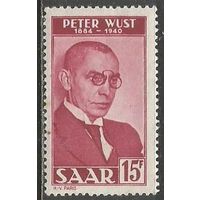 Саар(Франция). 10 лет со дня смерти П.Вуста. Учёный, философ. 1950г. Mi#290.