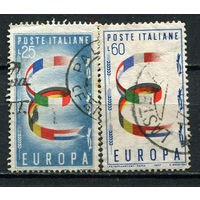 Италия - 1957 - Европа (C.E.P.T.) - Флаги - [Mi. 992-993] - полная серия - 2 марки. Гашеные.  (LOT J31)