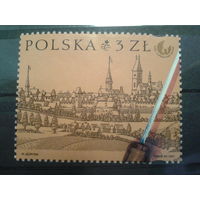 Польша, 2001, Городской пейзаж Любена, марка из блока