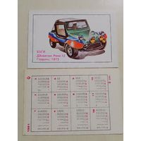 Карманный календарик. Автомобиль. Болгария. 1981 год