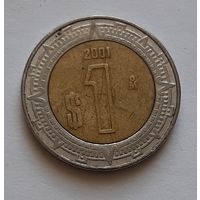 1 песо 2001 г. Мексика