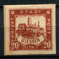 Германия - Гисен - Местные марки - 1888 - Городской пейзаж 20Pf - [Mi.21B] - 1 марка. Чистая без клея.  (Лот 134AL)