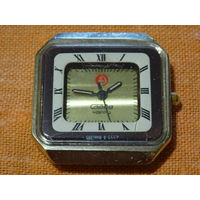 Часы "Слава" ,кварц, на ходу,без ремешка, позолоченные AU1