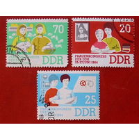 ГДР. Конгресс женщин ГДР. ( 3 марки ) 1964 года.