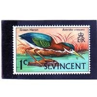 Сент-Винсент.Ми-259.Зеленая цапля (Butorides virescens) Серия: птицы. 1970.