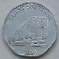 Жетон транспортный Великобритания 20 пенсов. Поезд CLASS 508 TRAIN 1980
