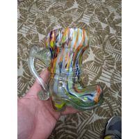Винтажный ботинок-бокал, цветное стекло ГДР