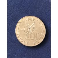 Франция 10 франков 1988. 100 лет со дня рождения Ролана Гарроса