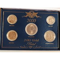 США. Годовой набор монет.2000г.Золотое покрытие 24к.