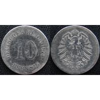 YS: Германия, Рейх, 10 пфеннигов 1874E, KM# 4
