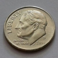 10 центов (дайм) США 2016 D, AU