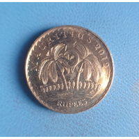 Маврикий 5 рупий 2012 год огромная монета