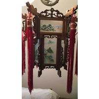 Китайский фонарь, дерево, стекло, живопись
