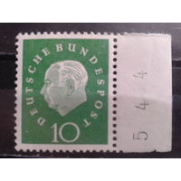 ФРГ 1959 Бундеспрезидент, стандарт Михель-0,5 евро